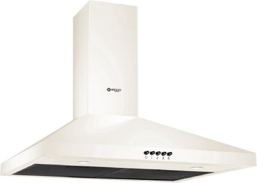 Wiggo WE‑D630P(C) – Wandschouw Afzuigkap 60 cm – Crème – 300 m³ h – Knoppenbediening – LED Verlichting – 5 jaar garantie