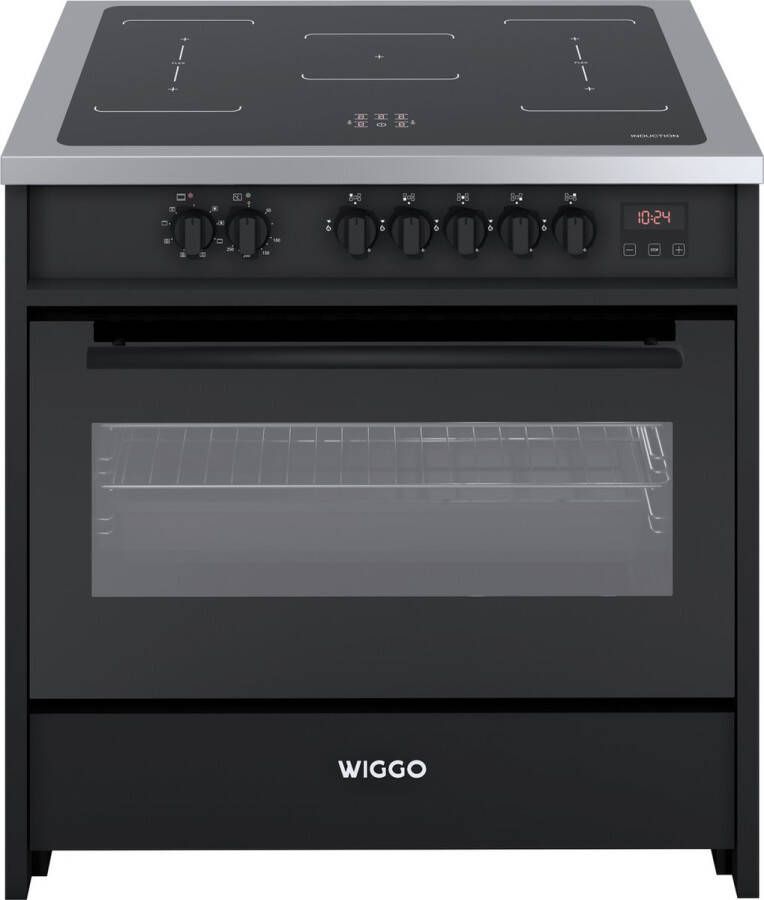 Wiggo WIO-E921A(BX) Freestanding Induction Elektrische Oven 90cm 8 Function 121 Liter 3000 W Zwart Inox - Foto 1