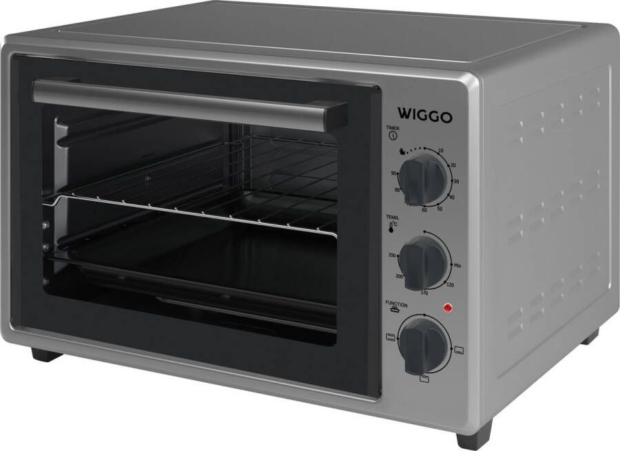 Wiggo WMO-E353(X) Vrijstaande Mini Oven 35 liter 1800 Watt Timer Grijs Tijdelijk een gratis koksmes van Villeroy & Boch ter waarde van 44 95€ bijgeleverd! - Foto 3