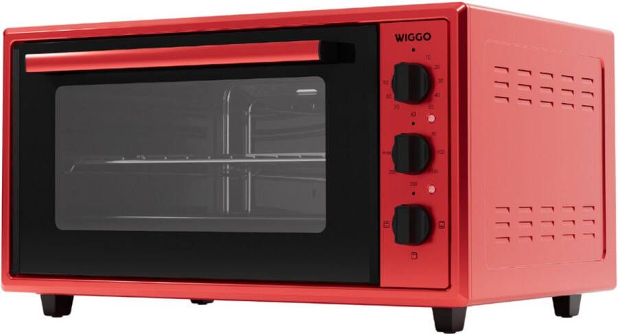 Wiggo WMO-E453(R) Vrijstaande Mini Oven 45 liter 2000 Watt Timer Rood