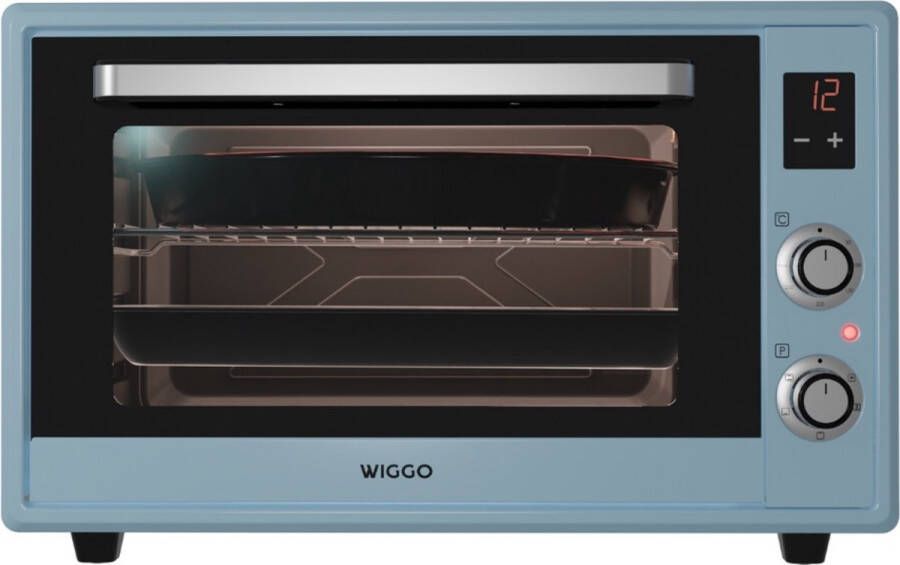 Wiggo WMO-E657(A) Vrijstaande Mini Oven Electrisch 60 CM 65 liter 2000 W 5 Jaar Garantie Aqua blauw