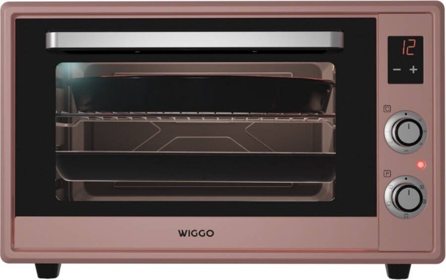 Wiggo WMO-E657(P) Vrijstaande Mini Oven Elektrisch 60 CM 65 liter 2000 W 5 Jaar Garantie Roze