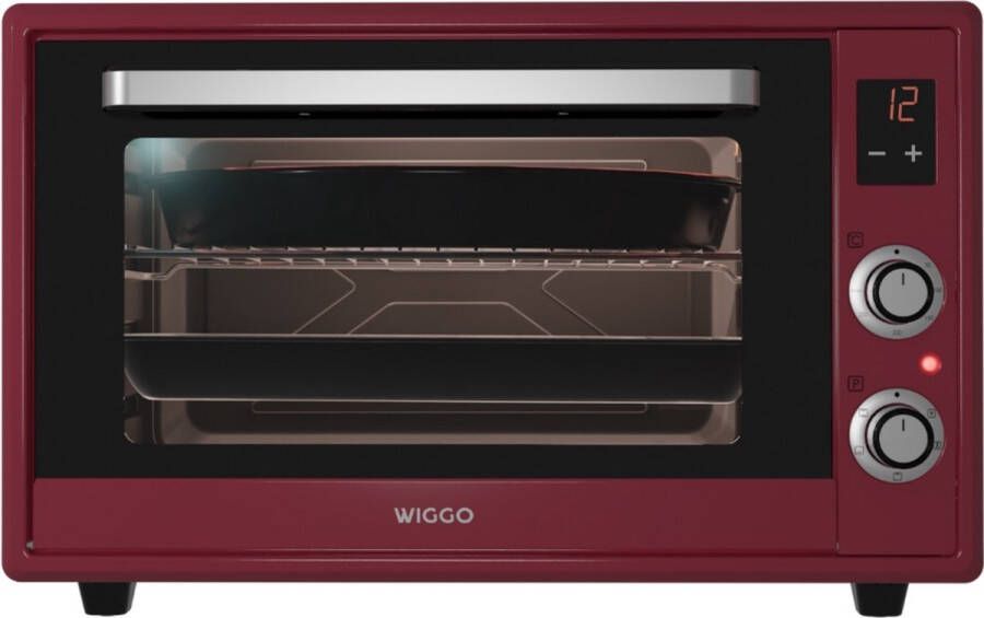 Wiggo WMO-E657(R) Vrijstaande Mini Oven Elektrisch 60 CM 65 liter 2000 W 5 Jaar Garantie Rood