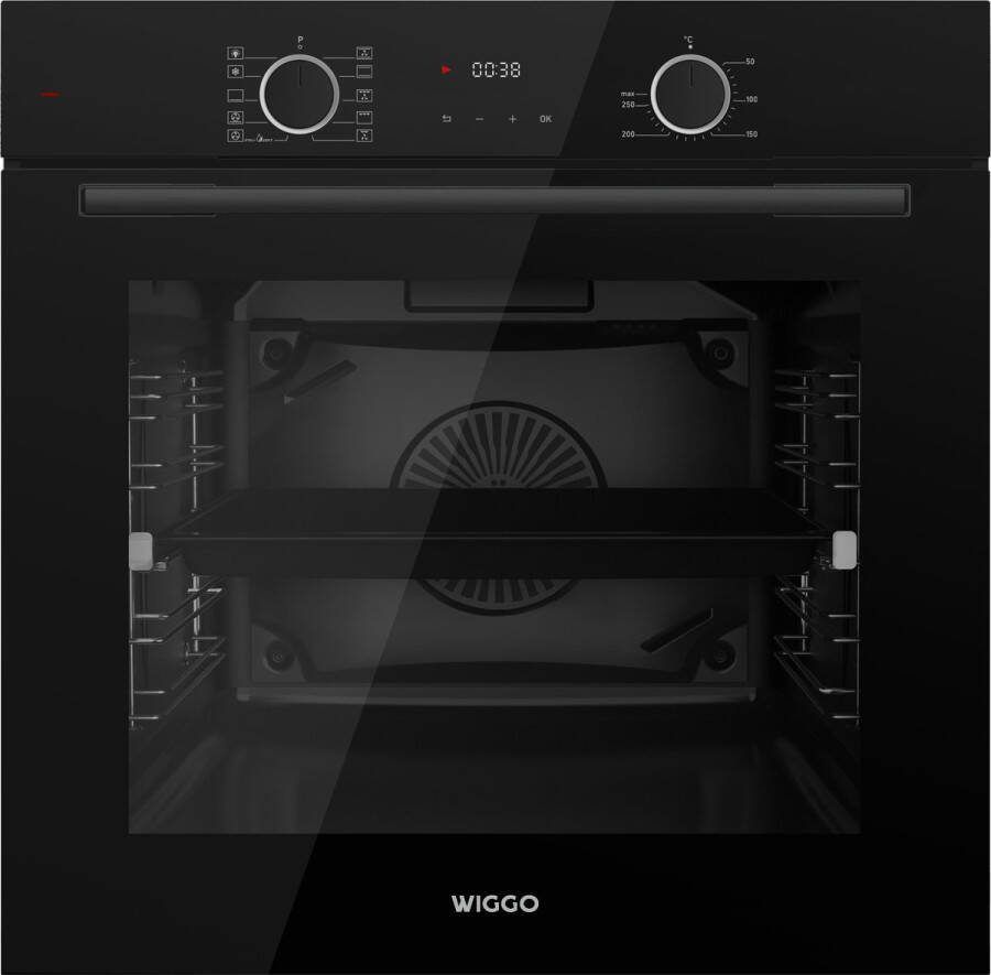 Wiggo WO-BFA610B Inbouw heteluchtoven – 73L – Airfryer – Hetelucht – Soft Close – Telescooprails – Zwart – 5 Jaar Garantie – Energieklasse A - Foto 1