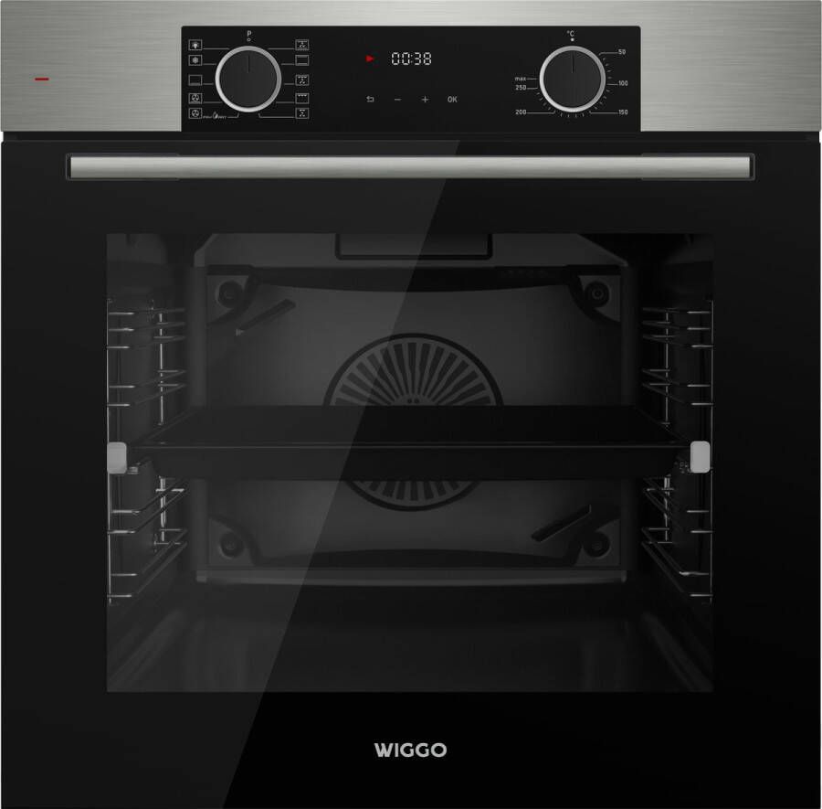 Wiggo WO-BFA610X Inbouw heteluchtoven – 73L – Airfryer – Hetelucht – Soft Close – Telescooprails – Roestvrijstaal – Energieklasse A