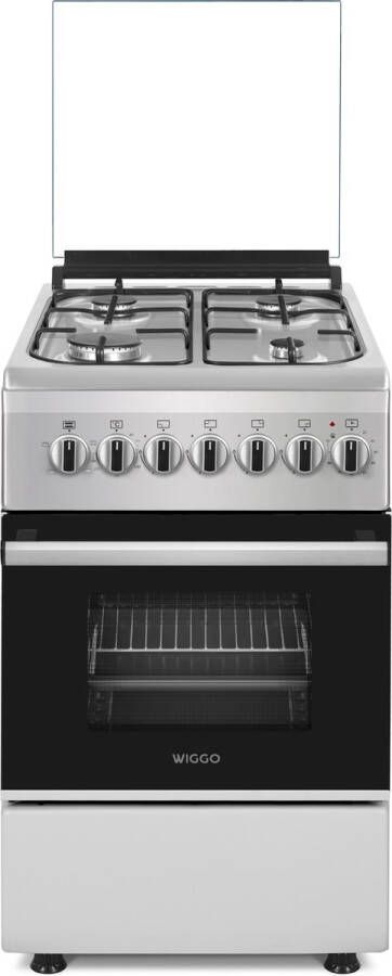 Wiggo WO-E505R(XX) Serie 5 50 cm Gasfornuis met oven Rvs - Foto 1