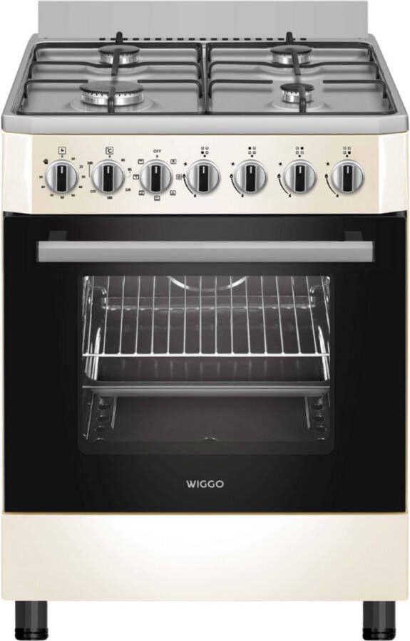 Wiggo WO-E605R(RX) – Vrijstaand Gasfornuis – 60 cm – 4 Gaspitten – Oven 66L – Energieklasse B – 5 Jaar Garantie – Rood Roestvrijstaal - Foto 2