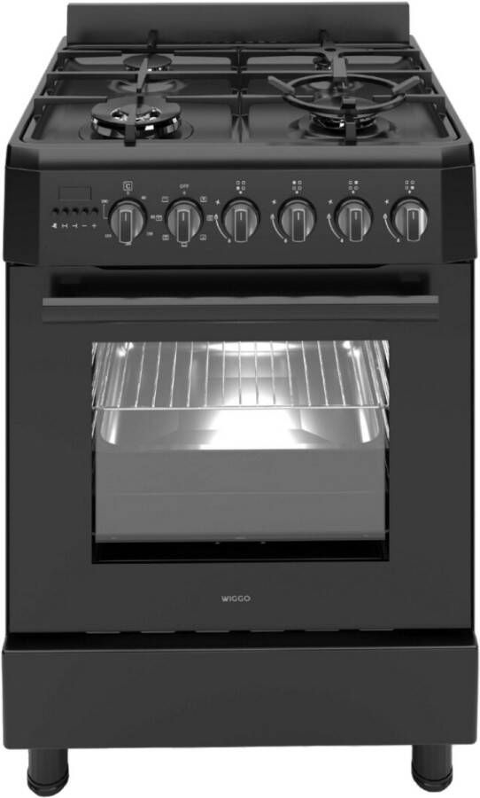 Wiggo WO-E639R(BB) Serie 9 60 cm Gasfornuis Wok 5 jaar Garantie Zwart - Foto 2