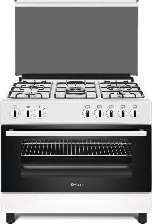 Wiggo WO-E903R(WW) Gasfornuis 5 Kookzones 5 Ovenstanden Wokbrander Timer 5 Jaar Garantie Wit - Foto 2