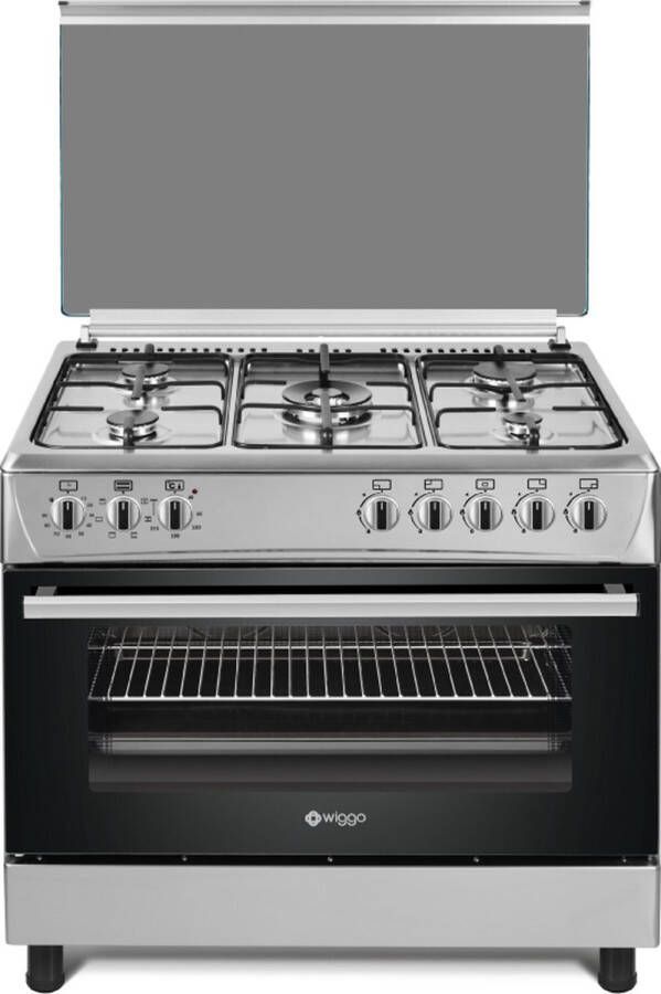 Wiggo WO-E903R(XX) Gasfornuis 5 Kookzones 5 Ovenstanden Wokbrander Timer 5 Jaar Garantie Roestvrijstaal - Foto 2