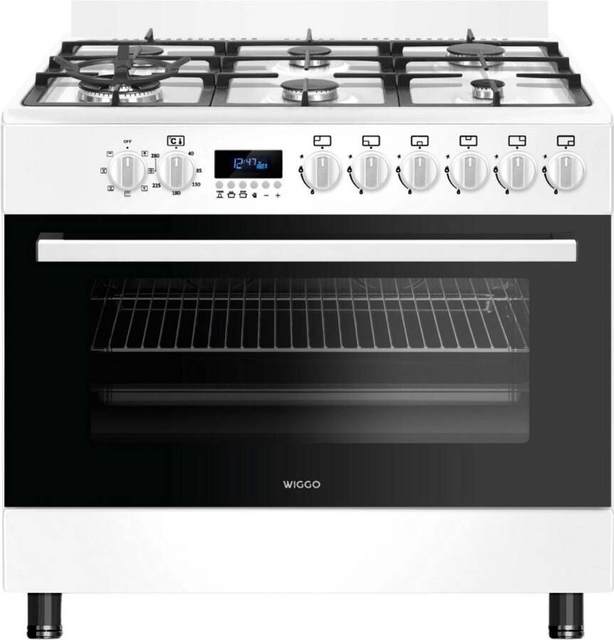 Wiggo WO-E969R(WW) Serie 9 90 cm Gasfornuis 6 kookzones Wit