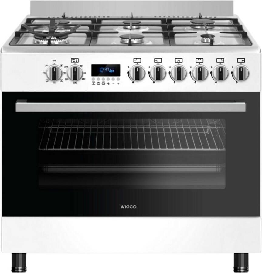 Wiggo WO-E969R(WX) Serie 9 Gasfornuis Wit Rvs