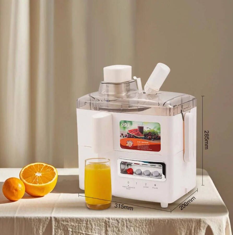 Winning star 4-in-1 Mixer – 350w Multifunctionele Oranje Juicer