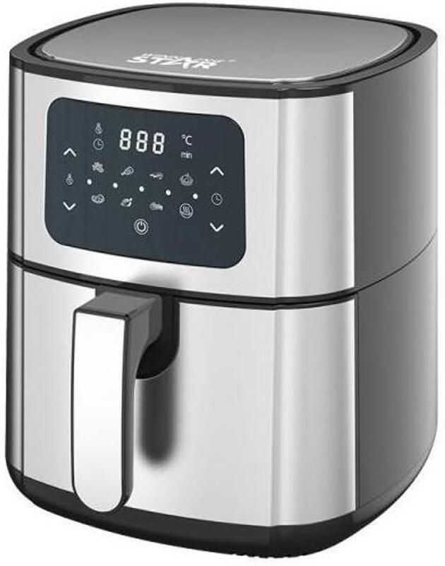 WinningStar Airfryer – Heteluchtfriteuse – 5 Liter – Olievrij Koken – 1400 Watt – Touchscreen Display – 8 Programma s – RVS Behuizing – Timer En Temperatuurregeling – 1 Stuk (DA00454) [DA00454]
