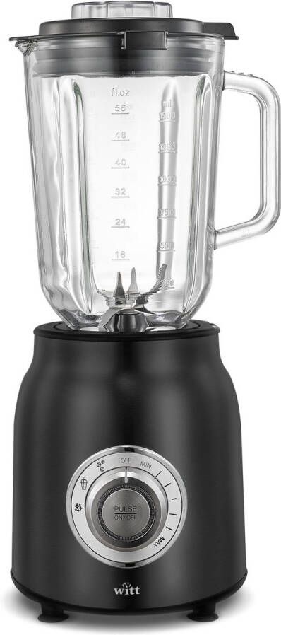 Witt Classic blender 1.200 Watt Mat zwarte soft touch afwerking