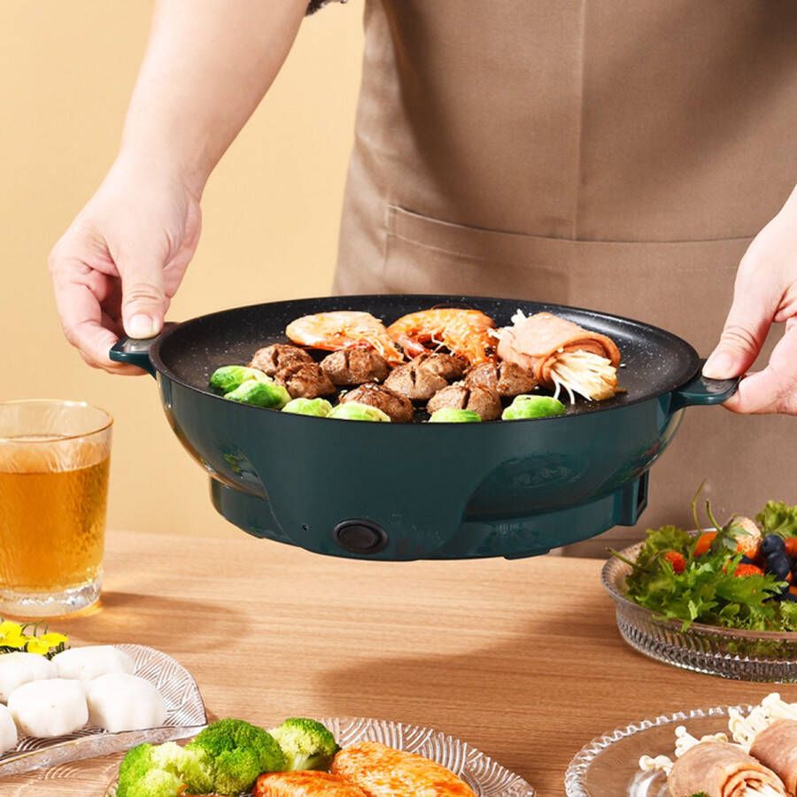 WizBay Premium Select Bak Grillplaat Anti Baklaag Elektrisch Aluminium 2 tot 4 Personen Binnen Buiten Funcooking 26x26x10cm Groen