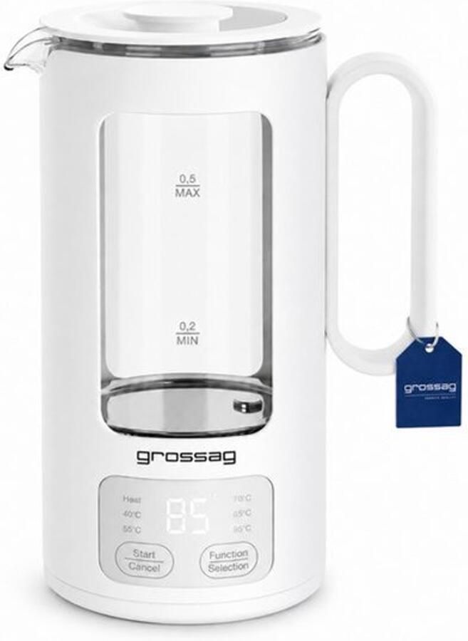 WK 8.00 glazen waterkoker met glazen pot van 0 5 liter BPA-vrij voor thee en babyvoeding