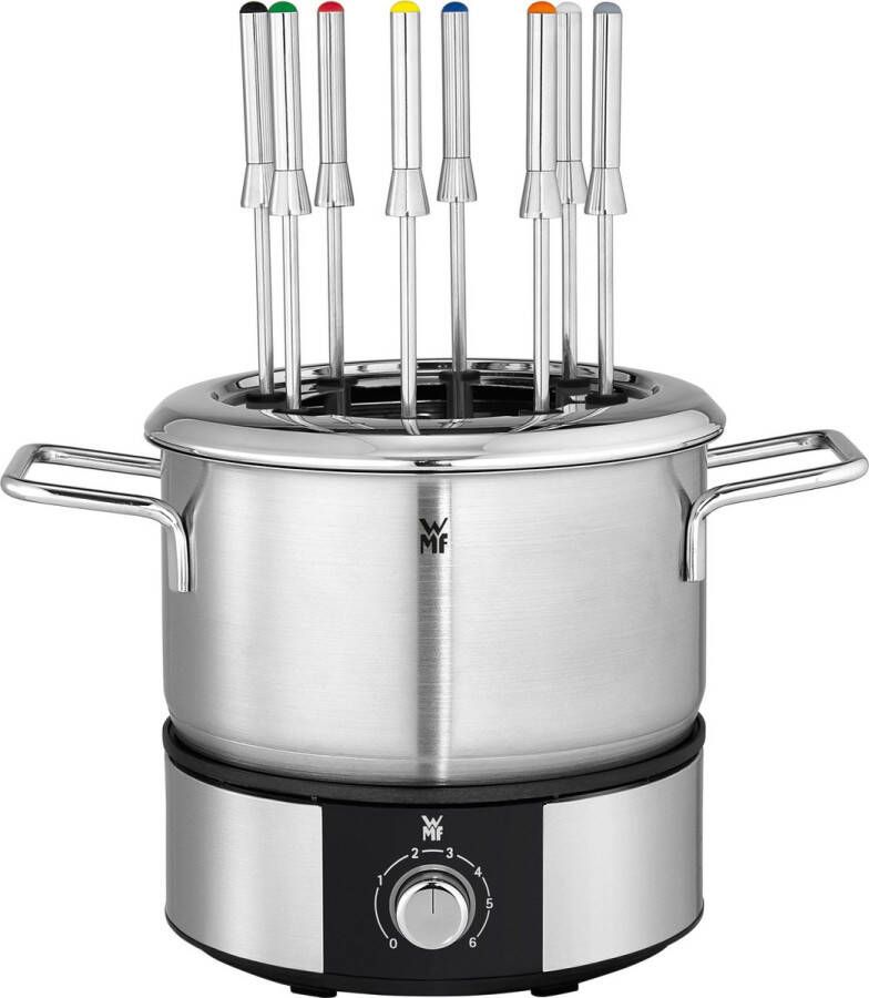 WMF Elektrische fonduepan LONO met spatbeschermingsring kleurgecodeerde fonduvorken vaatwasmachinebestendige onderdelen led-ring ook te gebruiken om warm te houden - Foto 6