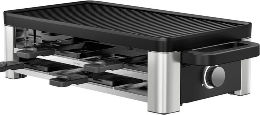 WMF Lono Selection Gourmetstel 8 pannen Anti-aanbaklaag Kabelgebonden Zwart Zilver