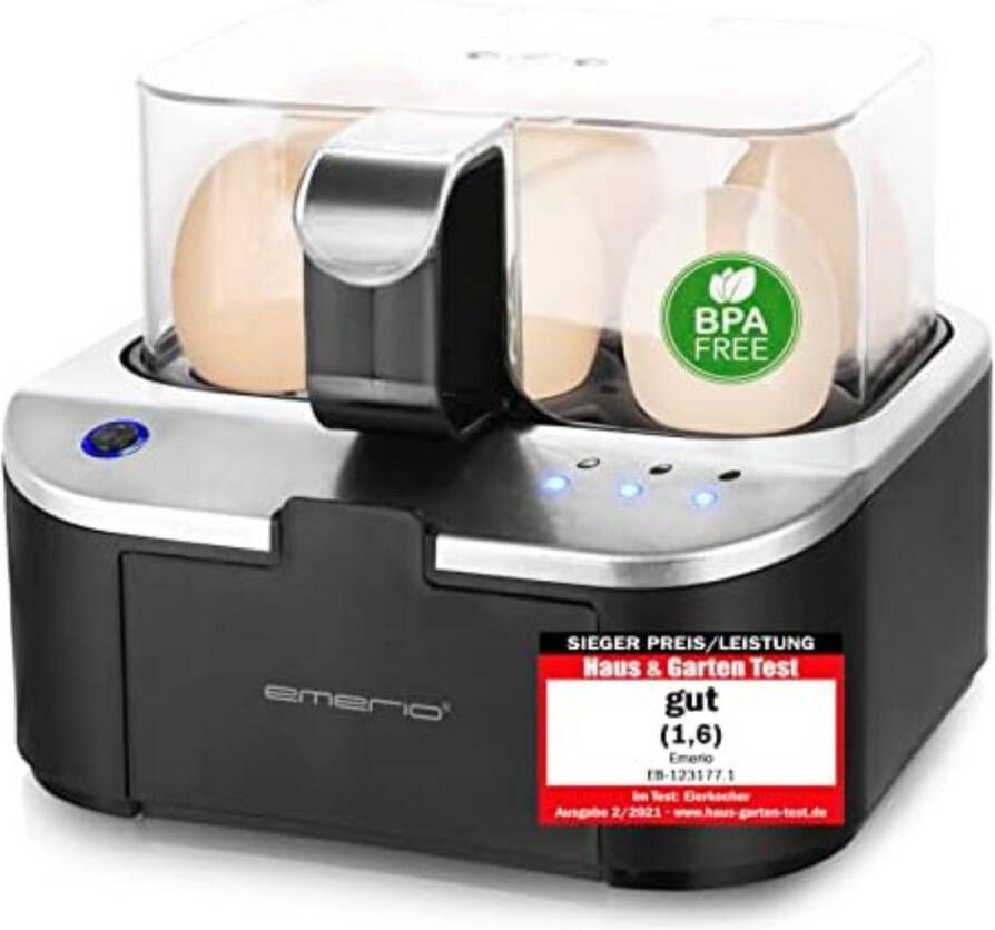 WNHB Eierkoker Elektrisch – Sprekende Eierkoker – 6 Eieren – 3 Kookniveaus – Automatische Uitschakeling