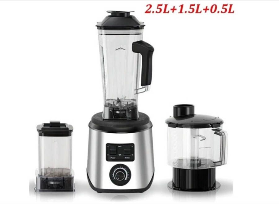 WNHB 3 in 1 Blender 9500W Krachtige Smoothie Maker Voedselverwerker en Mixer voor Keuken
