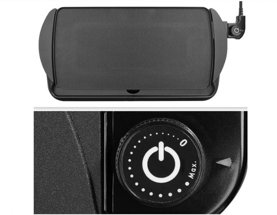 WNHB Elektrische Grill 2000W – Teppanyaki Tafelgrill 52x27 cm – Anti-aanbak Gourmetplaat met Vetopvangsysteem – Verstelbare Temperatuur – Binnen BBQ