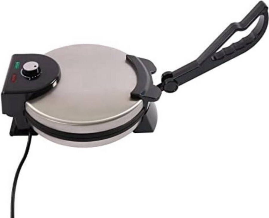 WNHB Elektrische roti maker 1800W Roti pan met antiaanbaklaag Snel en eenvoudig roti bakken Zilverkleurig apparaat voor thuisgebruik