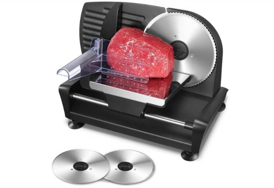 WNHB Elektrische Snijmachine voor Vlees en Brood Instelbare Dikte Inclusief 2 Messen Allessnijder met Veiligheidsbescherming voor Thuisgebruik