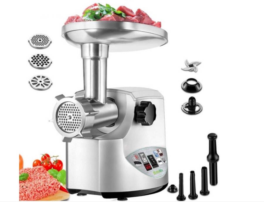 WNHB Elektrische Vleesmolen 3-in-1 – Gehaktmolen Worstenmaker en Worstvuller – 3000W Krachtige Motor