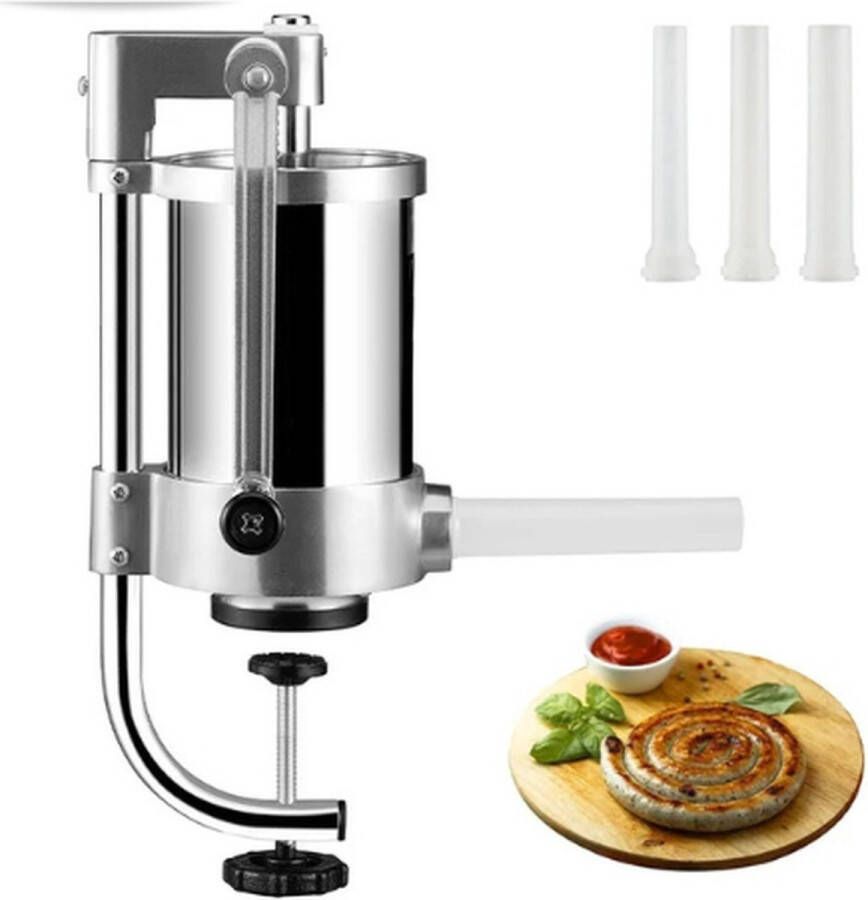 WNHB Vleesmolen met worstenvuller handmatige worstmaker 3 liter worstenvulmachine met handslinger