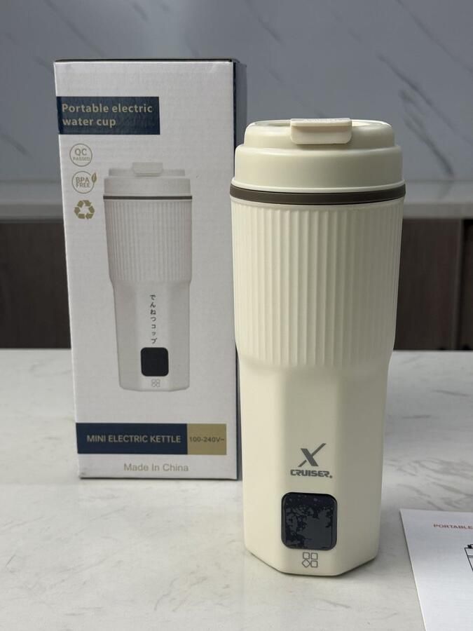 Xcruiser Digitale Reiswaterkoker 450 ml – Draagbare Waterkoker – Temperatuurweergave – Compact & Veilig
