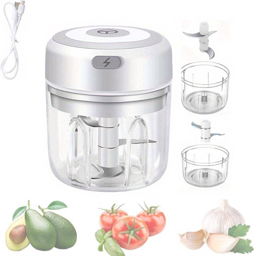 Xerolax Vleesmolen Gehaktmolen Meat Grinder Elecktrisch Machine Foodprocessor Meat Mincer Keukenmixer Keukenmachine Automatisch 100ML + 250ML Wit