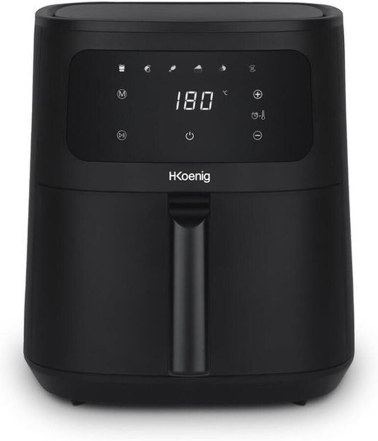 XL-luchtfriteuse inhoud 6 l koken voor maximaal 8 personen instelbaar van 80-200 °C 5 kookmodi timer 60 min 6 programma's touchscreen