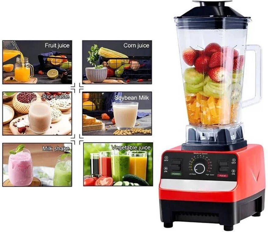 Rumi Blender to go Blender smoothie Blender Roestvrijstalen messen Compact en Krachtig Blender Heavy-duty smoothie blender Smoothie blender Eenvoudige bediening Blender met Vermogen 2000W