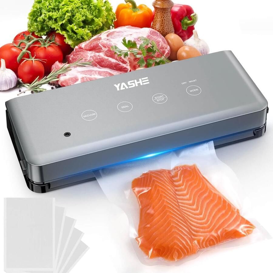 YASHE vacumeermachine 5-in-1 droog en vochtig modus compact voor vlees vis groente en sous-vide