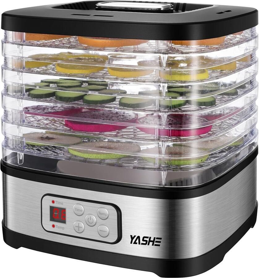 YASHE voedseldroger 5 lagen temperatuur 35-70 graden voor fruit groente kruiden en snacks - Foto 1