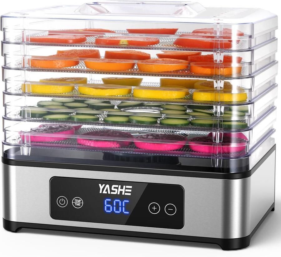 YASHE voedseldroger 5 rvs roosters 400 W 35–70 °C