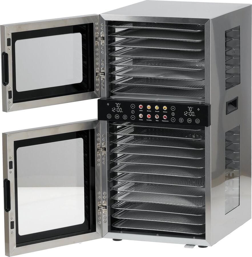 Yato 1500 Watt Voedseldroger Droogoven Dehydrator (2 Droogkamers) 20 TRAYS
