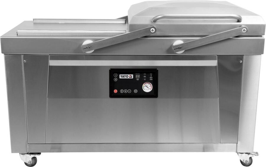 Yato Industriële Dubbelkamer Vacuümmachine YG-09307 – 2x Sealbalk 600 mm – 400V Krachtstroom – 2x Pomp 20 m³ h – RVS – Volautomatische Kamervacuümmachine