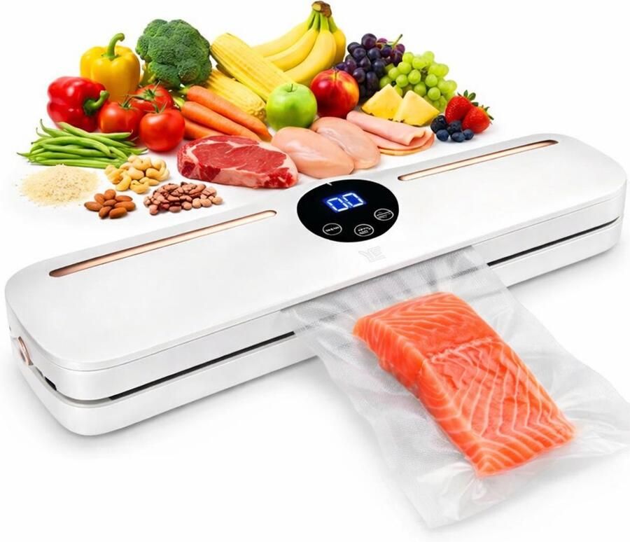Ye Vacuum Sealer Voedselverpakking Inclusief 5 Vacuumzakken Gebruiksvriendelijk Langere Versheid