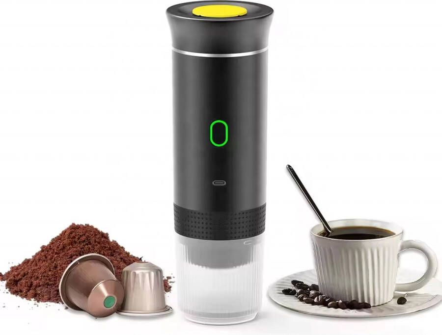YHS Draagbaar Koffiezetapparaat Draadloos 12 Volt Espresso Nespresso Dolce Gusto Capsule Koffie Oploskoffie Cups Koffiezetapparaten Oplaadbaar Voor In Auto En Thuis Groen Draagbare Koffiemachine Draagbare Espressomachine - Foto 4
