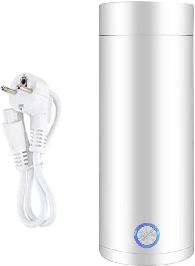 Ynkkvre Draagbare waterkoker minikettle reiskettle 5 Minuten Verwarming 400ml Capaciteit 304 RVS EU Stekker