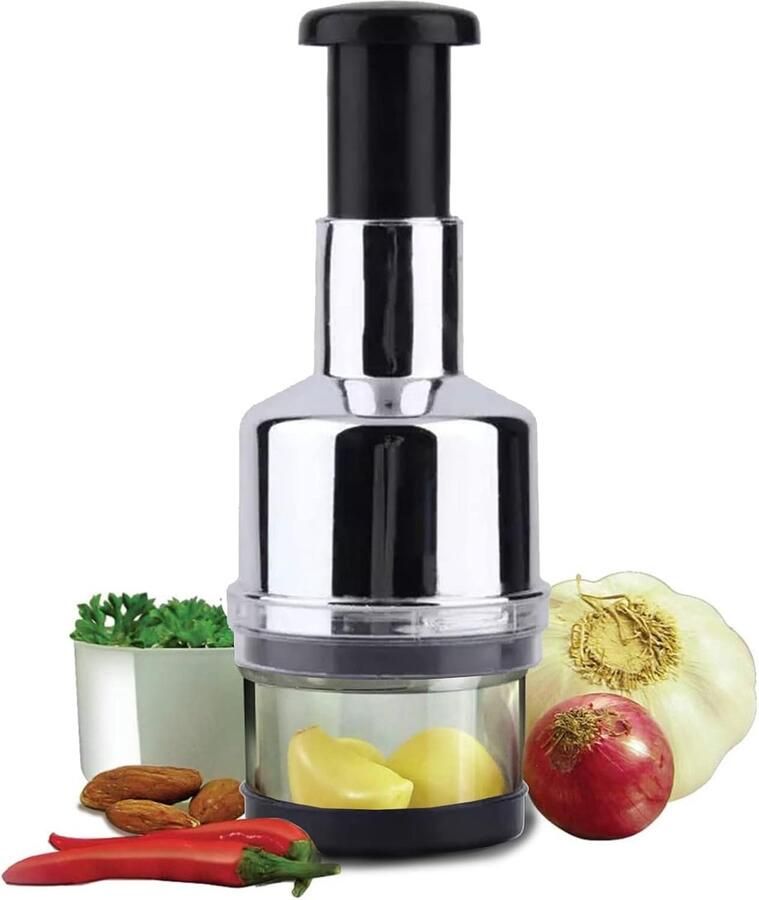 Ynkkvre Groentehakker Uienhakker Uiensnijder Keukenmachine Hakmolen Food Processor RVS Messen 2-in-1 Design