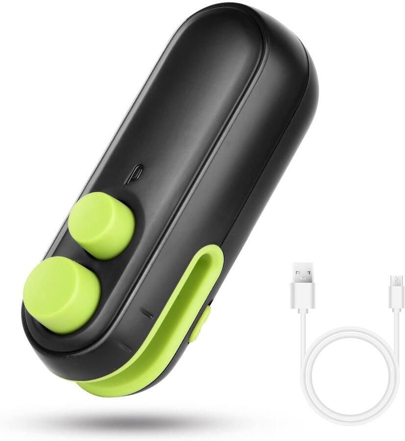 Ynkkvre -Mini-zaksealer 2-in-1 mini-zaksealer Oplaadbare mini-zaksealer Draagbare snackzaksealer Plastic voedsel bewaren en reizen groente 1 stuk