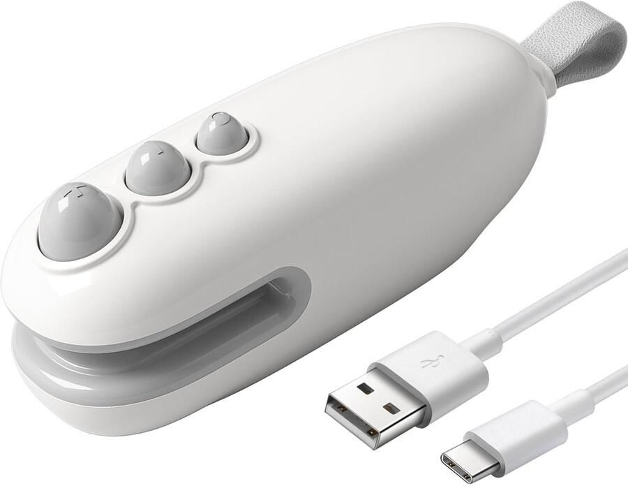 Ynkkvre -Mini-zaksealer Heatsealer met snijder Oplaadbaar Zaksealer Draagbare magnetische heatsealer Draagbare zaksealer Om voedsel vers en snacks knapperig te houden bais