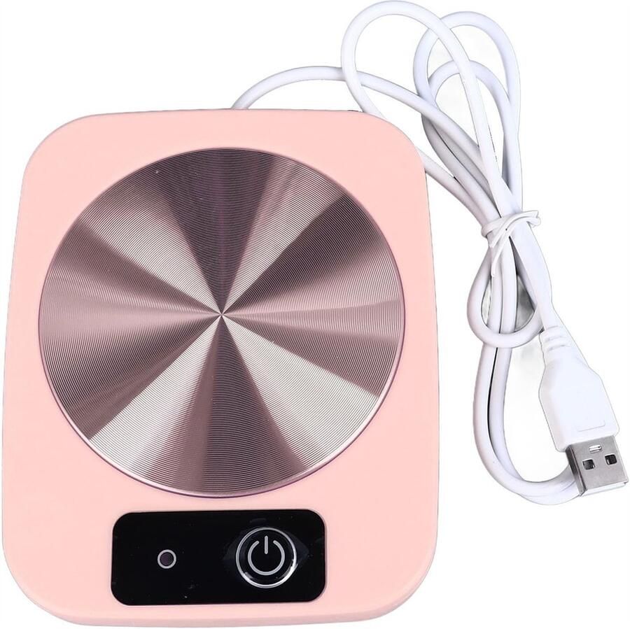 Ynkkvre -Slimme USB Bekerwarmer – Houd Koffie Thee en Melk Warm op 55℃ – Geschikt voor Keramische Roestvrijstalen en Glazen Bekers – Energiezuinig & Veilig – Perfect Cadeau-roze