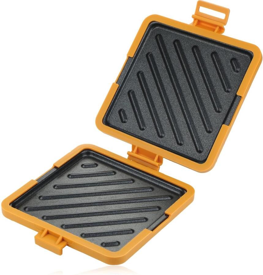 Ynkkvre Tosti Apparaat Sandwich Maker Sandwich bakvorm 1 stuk Dubbelwandig Antiaanbaklaag 12x12 cm Siliconen Voor in de magnetron Snel en gelijkmatig verwarmen