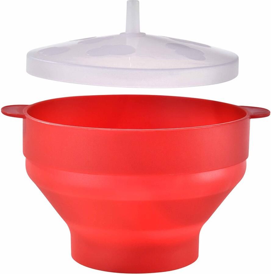 Ynkkvrea Ynkkvre Inklapbare Popcornmaker Magnetronpopcorn Geen Olie Nodig Snel Garen 1 Stuks Thuisgebruik+Rood