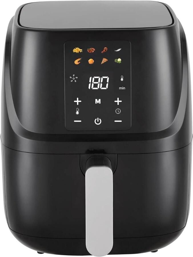YOR Airfryer xl Airfryer xxl Heteluchtfriteuse 6 Liter Timer tot 60 Minuten Zwart- 39 cm x 29 cm x 34 cm; 4.6 kg