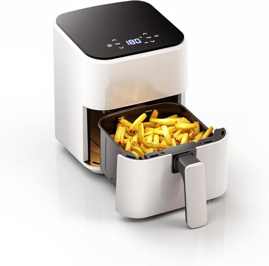 YOR Mini airfryer Airfryer klein Wit 26cm x 22cm x 28cm
